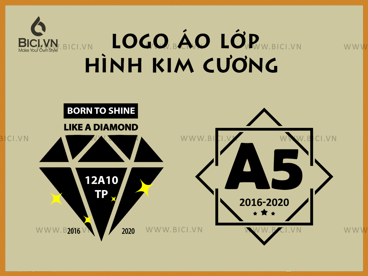 logo áo lớp hình kim cương 