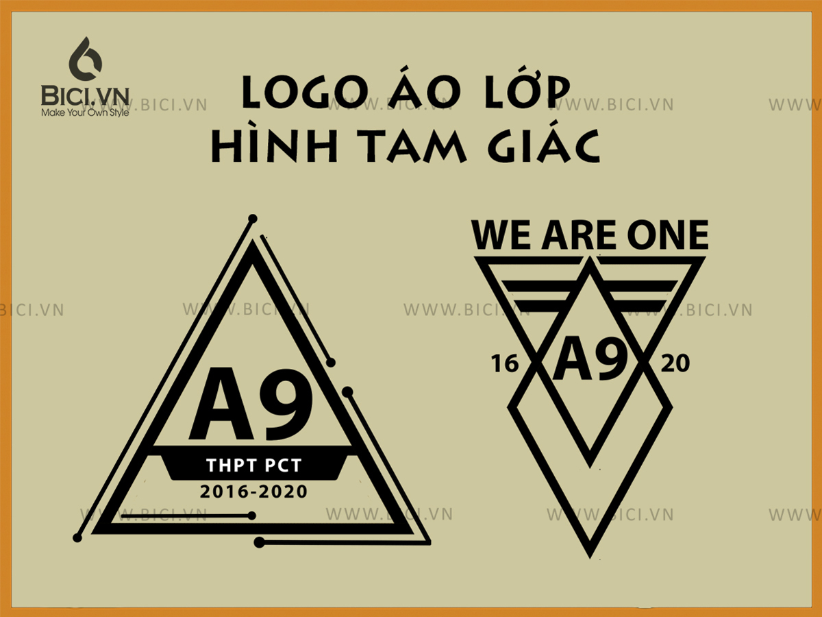 mẫu logo áo lớp hình tam giác 